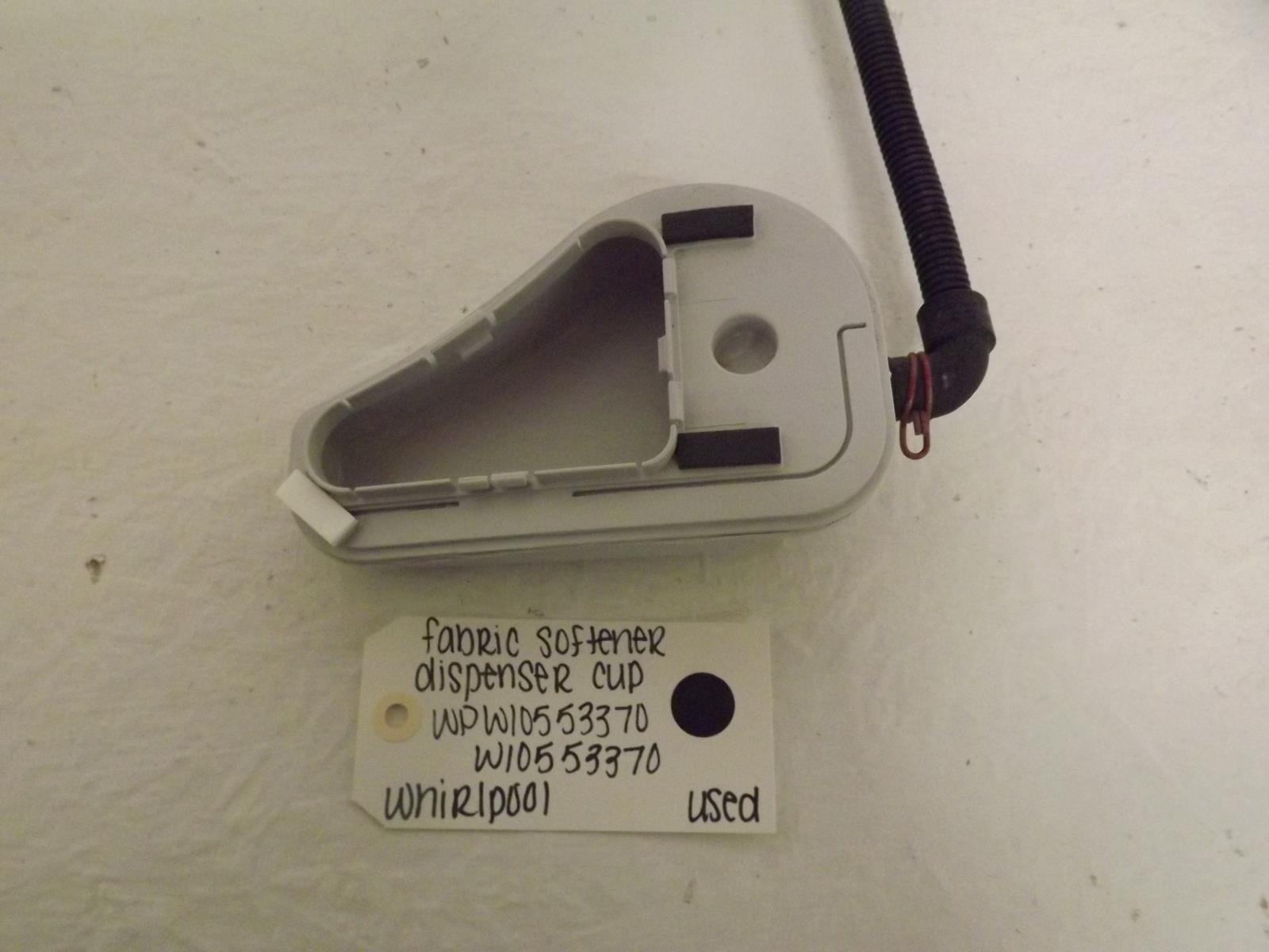 Whirlpool Washer WPW10553370 W10553370 Fabric Softener Dispenser Cup Used Whirlpool Washer WPW10553370 W10553370 Fabric Softener Dispenser Cup Used